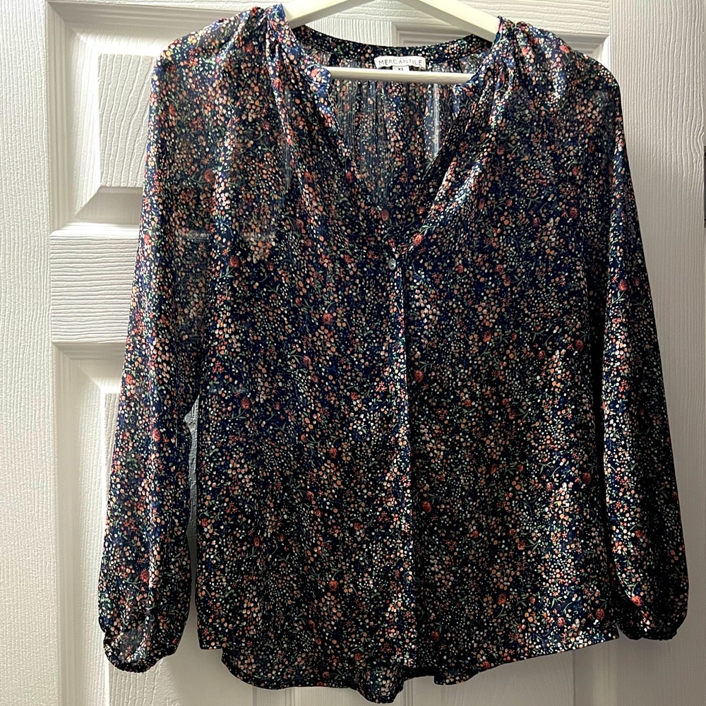 J Crew Factory Floral Blouse